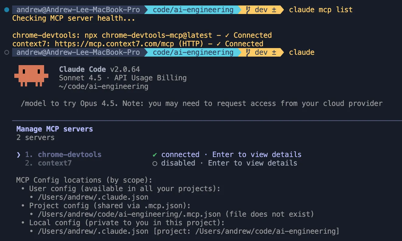 chrome-devtools mcp installed